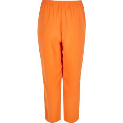 RI Plus orange soft tie tapered trousers